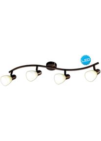 Näve Näve Led Deckenspot »Mestre«, 4 Flammig-Flammig, 4er Led Wand-U. Deckenspot, e14 Glasschirm Weiß braun, Größe Ø 7,20 cm Höhe: 14,00 cm 4 flammig ,...