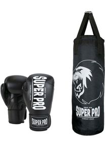 Super Pro Boxsack »Boxing Set Punch«, (Set, Mit Boxhandschuhen) schwarz, Größe B/H: 30 cm x 90 cm, Robust und benutzerfreundlich