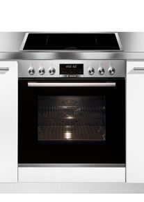 Bosch Induktions Herd-Set »Hnd677Ls65«, Heb578Bs1, Mit Backwagen, Pyrolyse-Selbstreinigung silberfarben, Energieeffizienzklasse A (A+++ bis D)