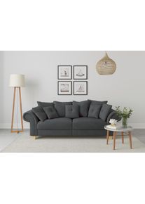 Home Affaire Big-Sofa »Queenie Megasofa«, (2 St.), Mit Weichem Sitzkomfort Und Zeitlosem Design, Viele Kuschelige Kissen grau, Größe B/H/T: 242 cm...