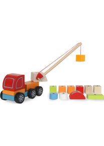 Jamara Steckspielzeug »Kidiwood, Steckspiel Mobilkran 14tlg.«, Aus Holz bunt, »Kidiwood Steckspiel Mobilkran 14tlg.«