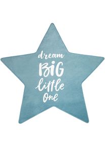Paco Home Kinderteppich »Chicos 558« sternförmig 2 mm Höhe Flachgewebe, Stern mit Schriftzug, Kinderzimmer in blau