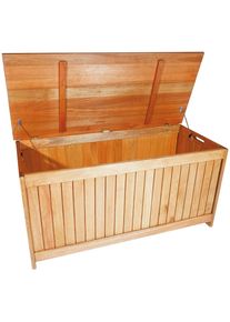 Merxx Auflagenbox, Eukalyptusholz braun, Größe B/H/T: 125 cm x 62 cm x 56 cm B/H/T: 125 cm x 62 cm x 56 cm , Kissenbox zur platzsparenden und...