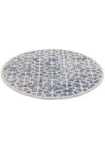 Carpet City Teppich »Art 1271«, Rund, 7 Mm Höhe, Kurzflor, Skandi-Muster, Ideal Für Wohnzimmer & Schlafzimmer blau, Größe Ø 120 cm 7 mm , 2 Kg/m²...
