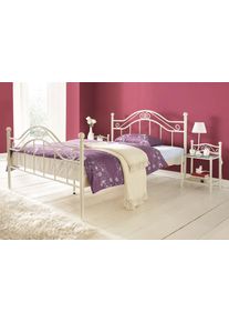 Home Affaire Metallbett beige, Größe Liegefläche B/L: 90 cm x 200 cm , Romantische Atmosphäre