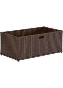 Merxx Auflagenbox, Polyrattan braun, Größe B/H/T: 95 cm x 39 cm x 49 cm B/H/T: 95 cm x 39 cm x 49 cm , Kissenbox zur platzsparenden Aufbewahrung