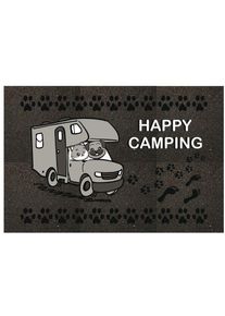 Arisol Flomat Fu&szlig;matte, 60x40cm, Motiv Happy Camping