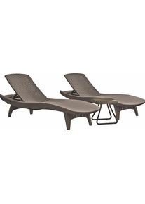 Keter Z&aacute;hradn&eacute; leh&aacute;tka so stol&iacute;kom SERENE | cappuccino 2ks