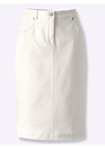 Damen Bleistiftrock in hochwertiger Baumwoll-Qualität in ecru ,Größe 36, WITT, 91% Baumwolle, 6% Polyester, 3% Elasthan