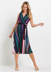 Jerseyklänning med knytband - svart - storlek 48/50 (XL) - bonprix