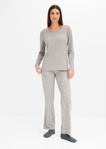 Pyjamas - grå - storlek 36/38 (S) - bonprix