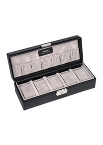 Selva Watch case for 5 watches | Black | Italian leather