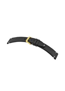 Hand-sewn vintage watch strap "ALTONA" (organic leather) - golden clasp Black / M (default) / 19/16mm