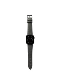 Apple Watch bracelet "EIMSBÜTTEL" (certified organic leather) - black Graphite stainless steel / 38mm/40mm/41mm / M (default)