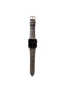 Apple Watch strap with crocodile embossing "ROTHENBAUM" (alligator grain on cowhide) - mocha Gold Aluminum (Rose) / 42mm/44mm/45mm / M (default)