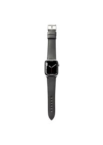 Apple Watch leather strap made of shell cordovan "WINTERHUDE" - black stainless steel / 42mm/44mm/45mm / M (default)