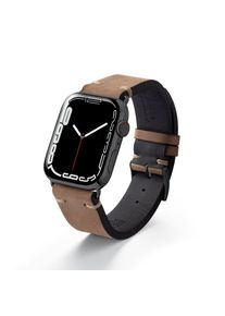 Apple Watch bracelet vintage strap "UHLENHORST" (vegetable vintage leather) - sand Graphite stainless steel / 42mm/44mm/45mm / M (default)