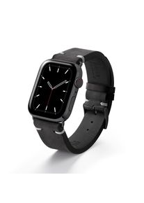Apple Watch bracelet vintage strap "UHLENHORST" (vegetable vintage leather) - black Graphit Edelstahl / 1-9 | 38 mm / 40 mm / 41 mm / XL (Large)