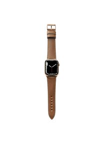 Apple Watch leather strap made of Shell Cordovan "WINTERHUDE" - Cognac Gold stainless steel / 42mm/44mm/45mm / M (default)