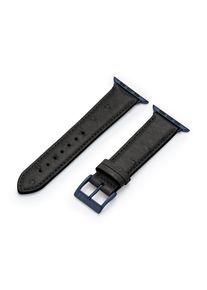 Apple Watch leather strap made of ostrich leather "OBERKASSEL" - black Blue aluminum / 38mm/40mm/41mm / M (default)
