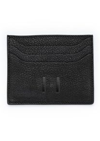 Hand-sewn card case made from genuine certified organic leather Black