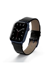 Apple Watch leather strap made of Shell Cordovan "EPPENDORF" - black Blue aluminum / 38mm/40mm/41mm / M (default)