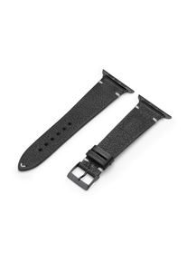 Apple Watch leather strap made of soft leather "ALTONA" (organic leather) - black Graphite stainless steel / 38mm/40mm/41mm / M (default)