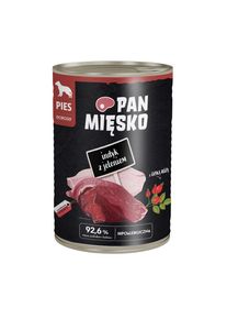 Voordeelpakket: 24x400g Pan Mięsko Dog kalkoen met hertenvlees natvoer voor honden