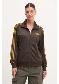 adidas Originals bluză Firebird femei, culoarea maro, cu imprimeu, JP2297