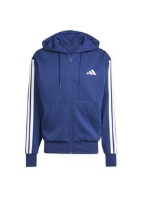 Adidas 3 Stripes Fleece Full Zip Hoodie Trui met capuchon Heren (XL |blauw)