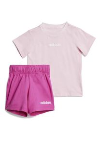 Adidas Kids Linear Logo T-Set 160 Trainingspak Kinderen (74 |roze)