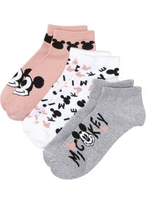 Lot de 3 paires de chaussettes courtes Mickey Mouse - gris - taille 35-38 avec coton - bonprix