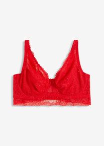 Soutien-gorge minimiseur à armatures en dentelle ornée de sequins discrets - rouge - taille 115C - bonprix