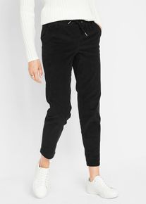 Pantalon en velours côtelé à taille élastiquée - noir - taille 38 - Velours côtelé - bonprix
