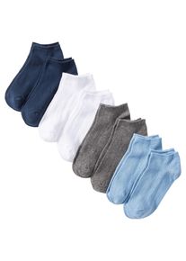 Lot de 8 paires de chaussettes courtes - blanc - taille 39-42 avec coton - bonprix