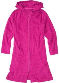 Peignoir en &eacute;ponge de coton avec fermeture zipp&eacute;e - fuchsia - taille 54/56 (XXL) - 100% coton - bonprix