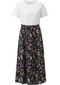 Dames Zomerjurk ecru/zwart geprint Maat 38