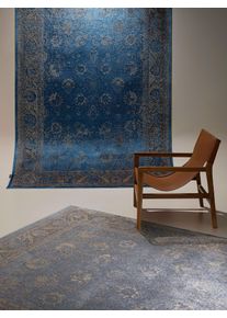 benuta Finest Dywan Medea szaro-niebieski 80x160 cm Wiskoza Ornamenty, Vintage,Tradycyjny