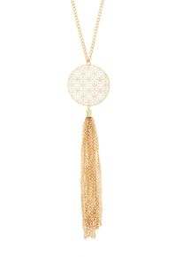 Lascana Dames Lange ketting in goudkleur ,maat 0, Witt,