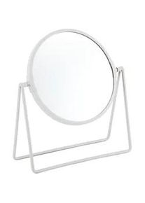 Homeware Schminkspiegel , Weiß , Metall, Glas , Uni , rund , 7.9x22.7x20.9 cm , Kleinmöbel