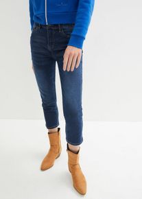 bonprix Mujer, Vaqueros capri slim fit ultrasuaves, azul, 42