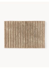 Puszysty dywanik łazienkowy Bailey Beżowy Bawełna S 60 x D 90 cm | Westwing Collection