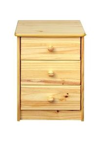 Möbilia Möbilia Cómoda | 3 cajones | madera maciza de pino | ancho 43 x fondo 35 x alto 57 cm | lacada natural