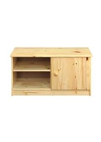 Möbilia Möbilia Mueble zapatero | 1 puerta, 2 compartimentos abiertos | madera maciza de pino | color natural | A 91 x P 38 x Alt 48 cm