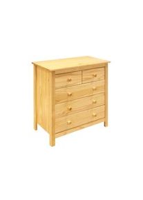 Möbilia Möbilia Cómoda | con 5 cajones | madera de pino | An 46 x Pr 35 x Al 80 cm | lacado natural