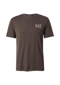 EA7 Emporio Armani Heren Shirt chocoladebruin / lichtgrijs M