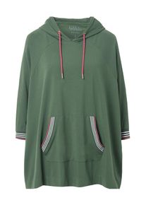 Ulla Popken Koszulka oversize dla kobiet oliwkowy / grenadynowy / biały Rozmiar M-XL