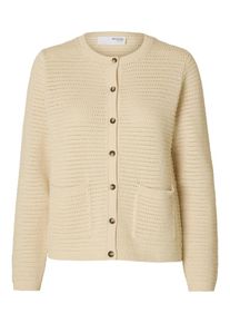 Selected Femme Dames Gebreid vest 'SLFVinna' beige / bruin XS