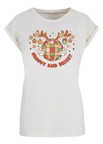F4NT4STIC Dames Shirt 'Groovy And Bright Christmas Disco Deer' sand / gemengde kleuren XXXL