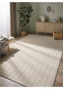 Tapis poil ras Lilibeth Crème 80x150 cm - Tapis poil court design moderne pour salon